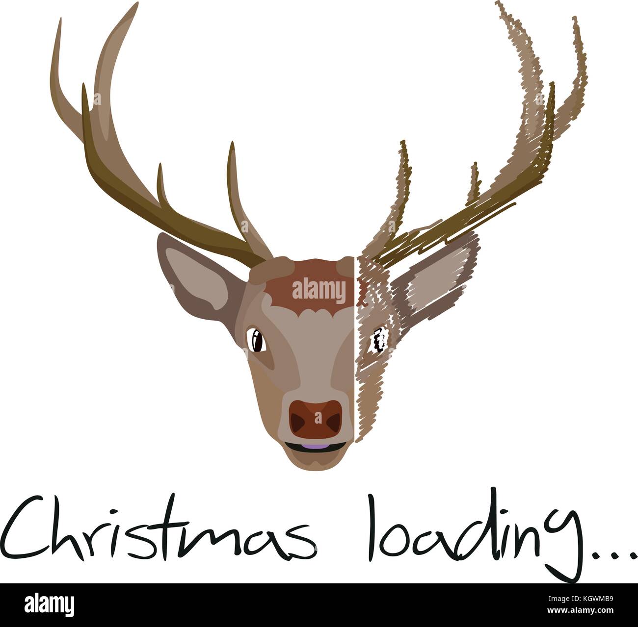 Immagine che mostra il caricamento di natale renne per un utilizzo creativo in graphic design Illustrazione Vettoriale