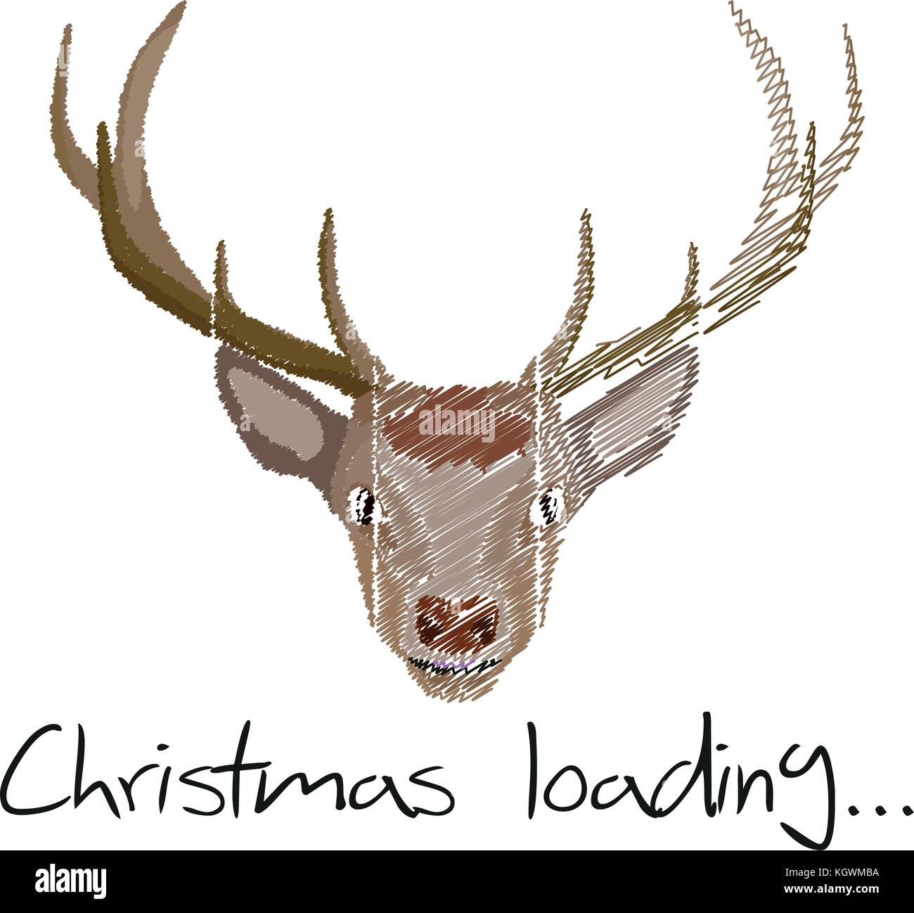 Immagine che mostra il caricamento di natale renne per un utilizzo creativo in graphic design Illustrazione Vettoriale