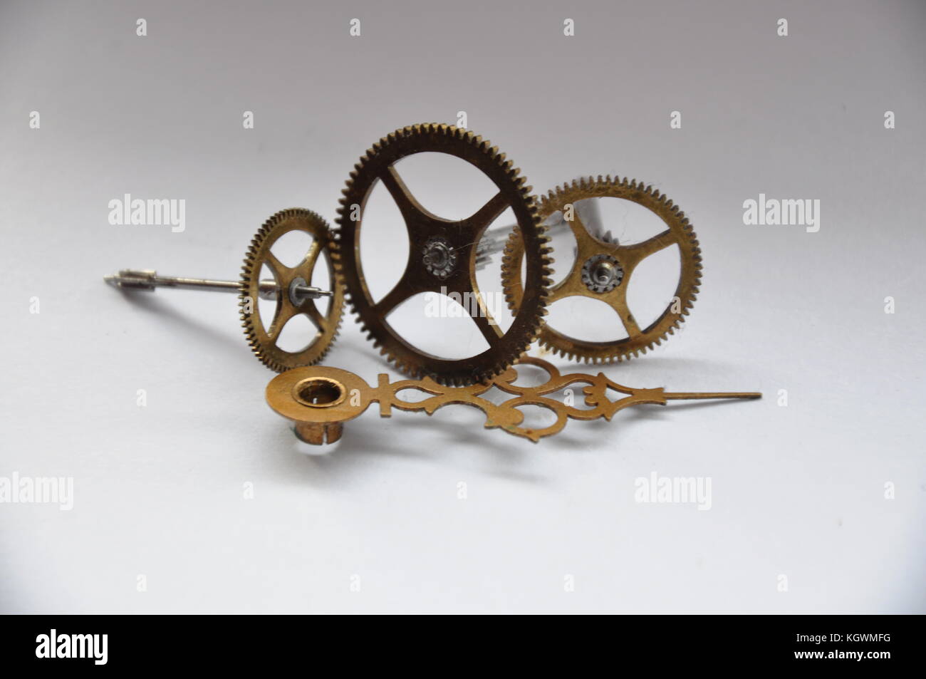 Orologio antichi ricambi ruote cog Foto Stock