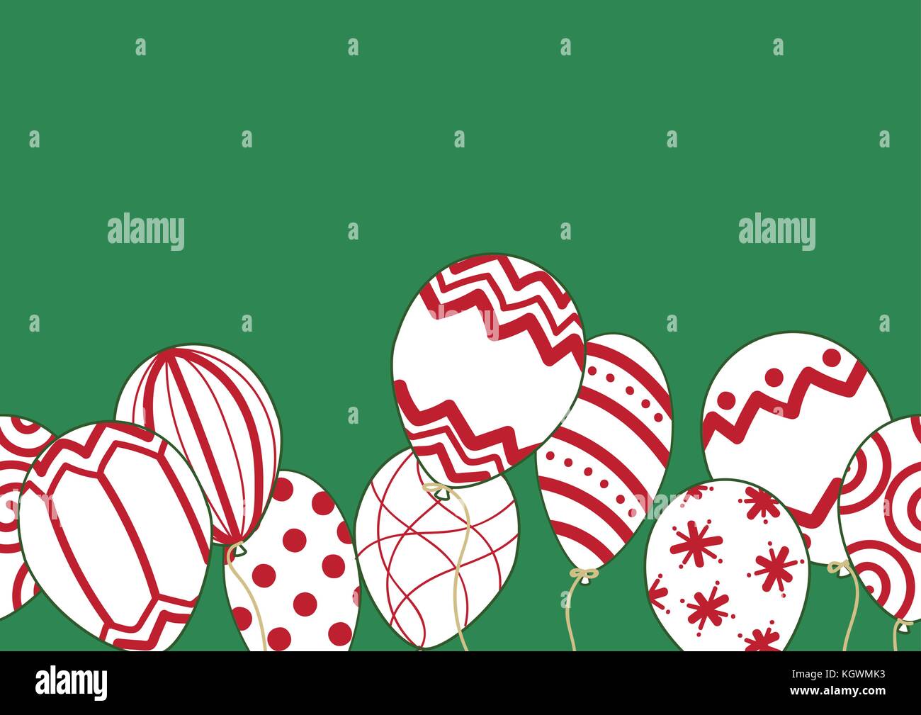 Poster per la progettazione di Natale e Anno Nuovo partito o in semplice stile piatto con uno spazio vuoto per il testo. perfetta di design di sfondo con palloncini a p inferiore Illustrazione Vettoriale