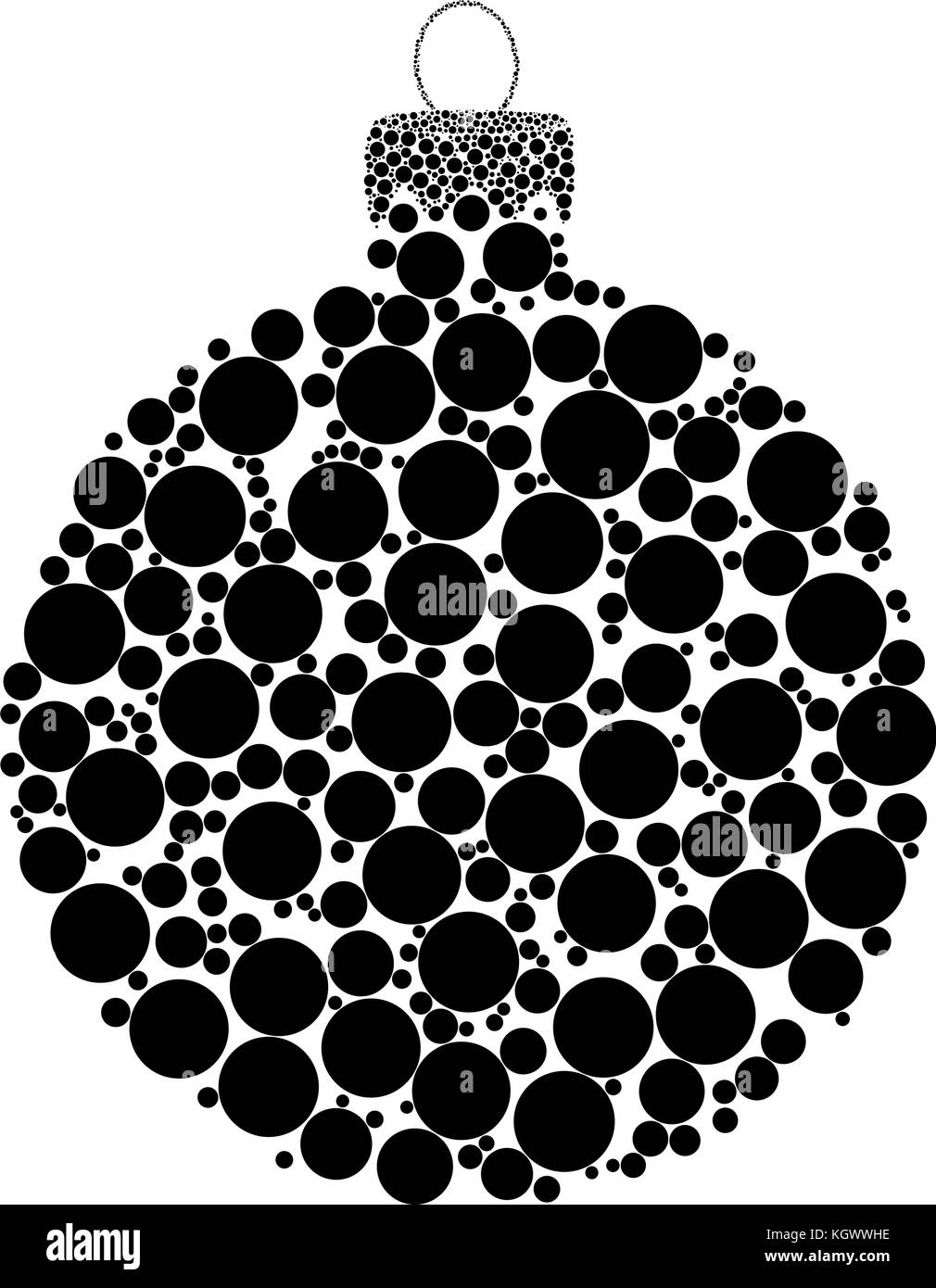 Pallina di natale punteggiata design vettore isolato su sfondo bianco Illustrazione Vettoriale