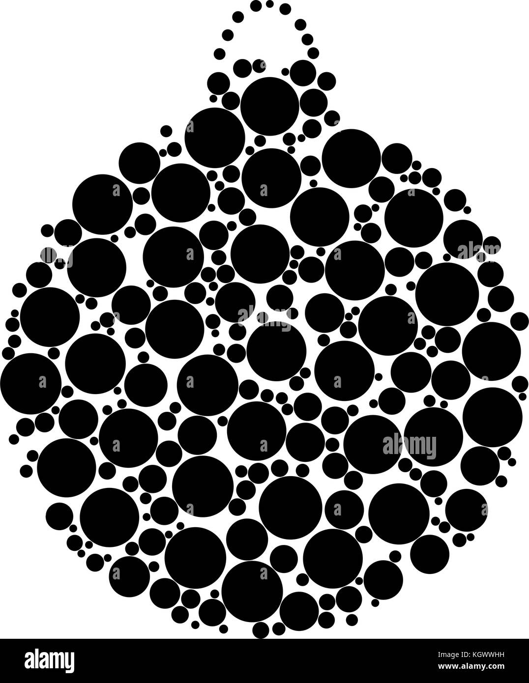 Pallina di natale punteggiata design vettore isolato su sfondo bianco Illustrazione Vettoriale