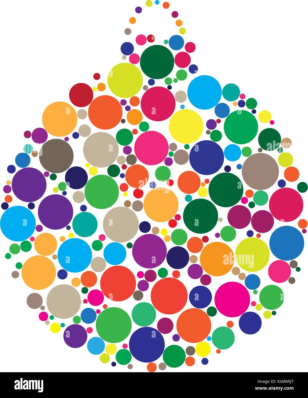 Pallina di natale punteggiata design vettore isolato su sfondo bianco Illustrazione Vettoriale