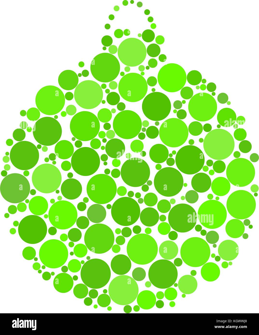 Pallina di natale punteggiata design vettore isolato su sfondo bianco Illustrazione Vettoriale