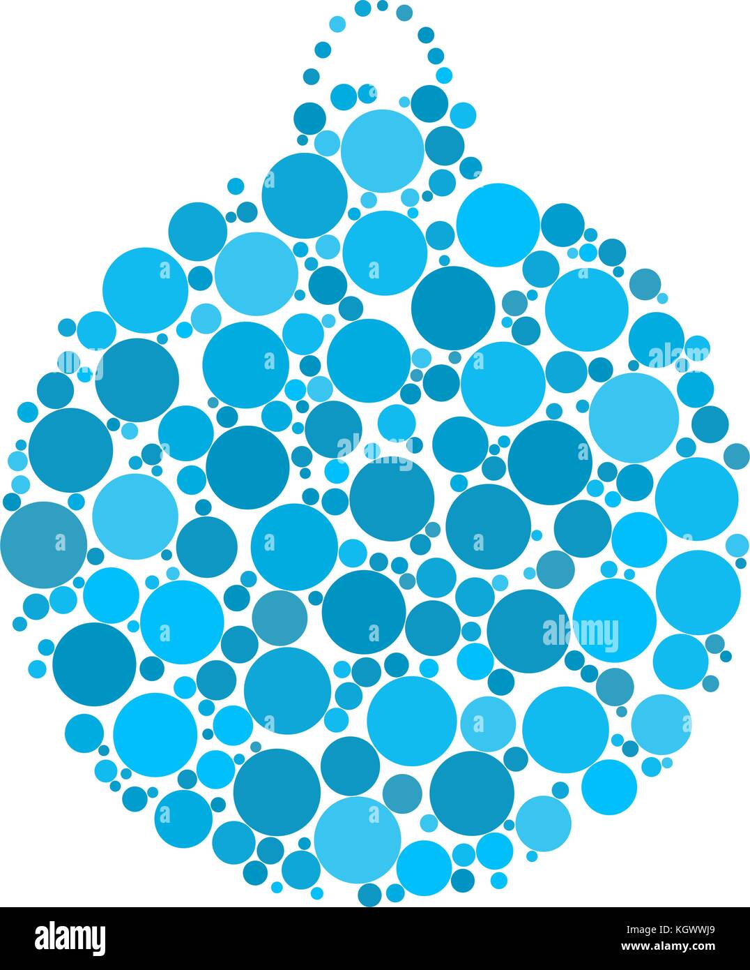 Pallina di natale punteggiata design vettore isolato su sfondo bianco Illustrazione Vettoriale