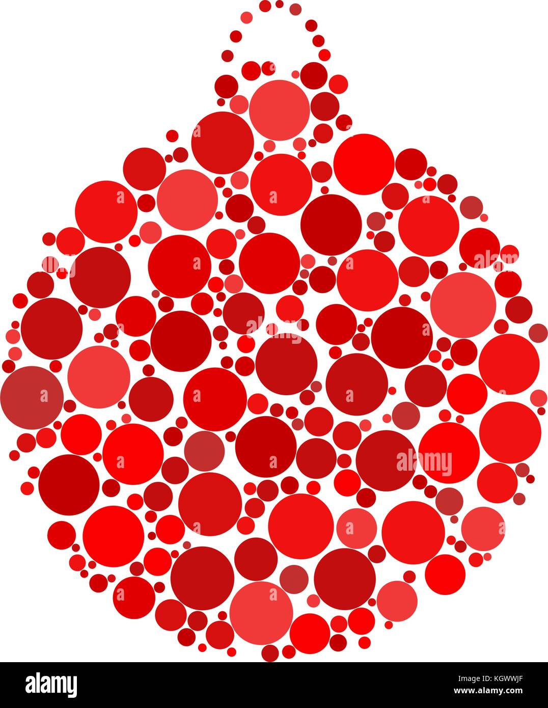 Pallina di natale punteggiata design vettore isolato su sfondo bianco Illustrazione Vettoriale