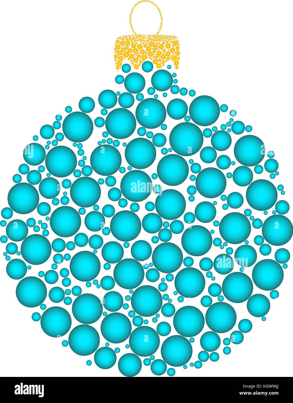 Pallina di natale punteggiata design vettore isolato su sfondo bianco Illustrazione Vettoriale