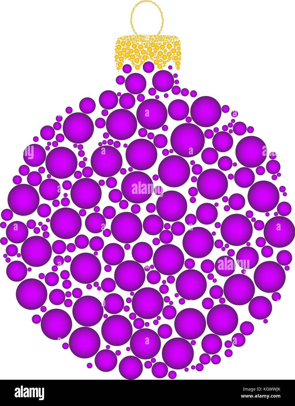 Pallina di natale punteggiata design vettore isolato su sfondo bianco Illustrazione Vettoriale