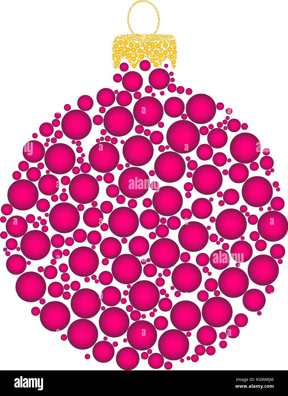 Pallina di natale punteggiata design vettore isolato su sfondo bianco Illustrazione Vettoriale