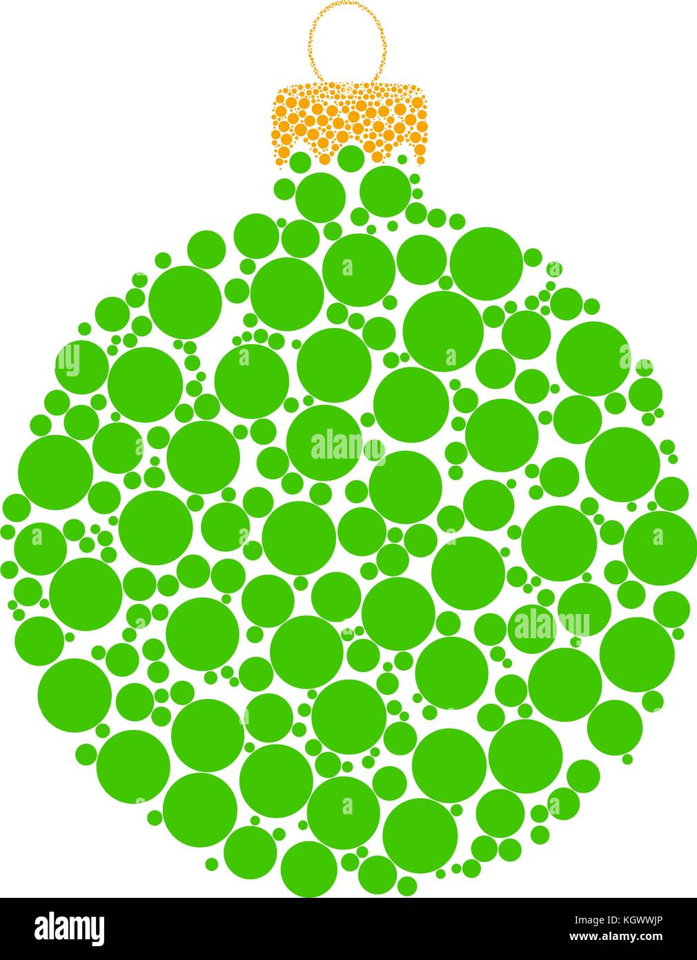 Pallina di natale punteggiata design vettore isolato su sfondo bianco Illustrazione Vettoriale