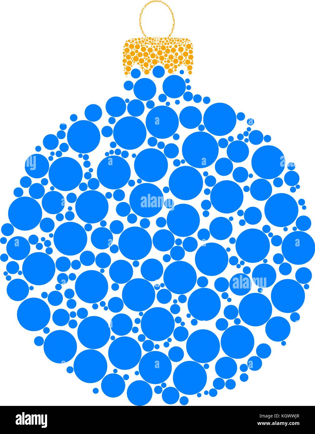 Pallina di natale punteggiata design vettore isolato su sfondo bianco Illustrazione Vettoriale