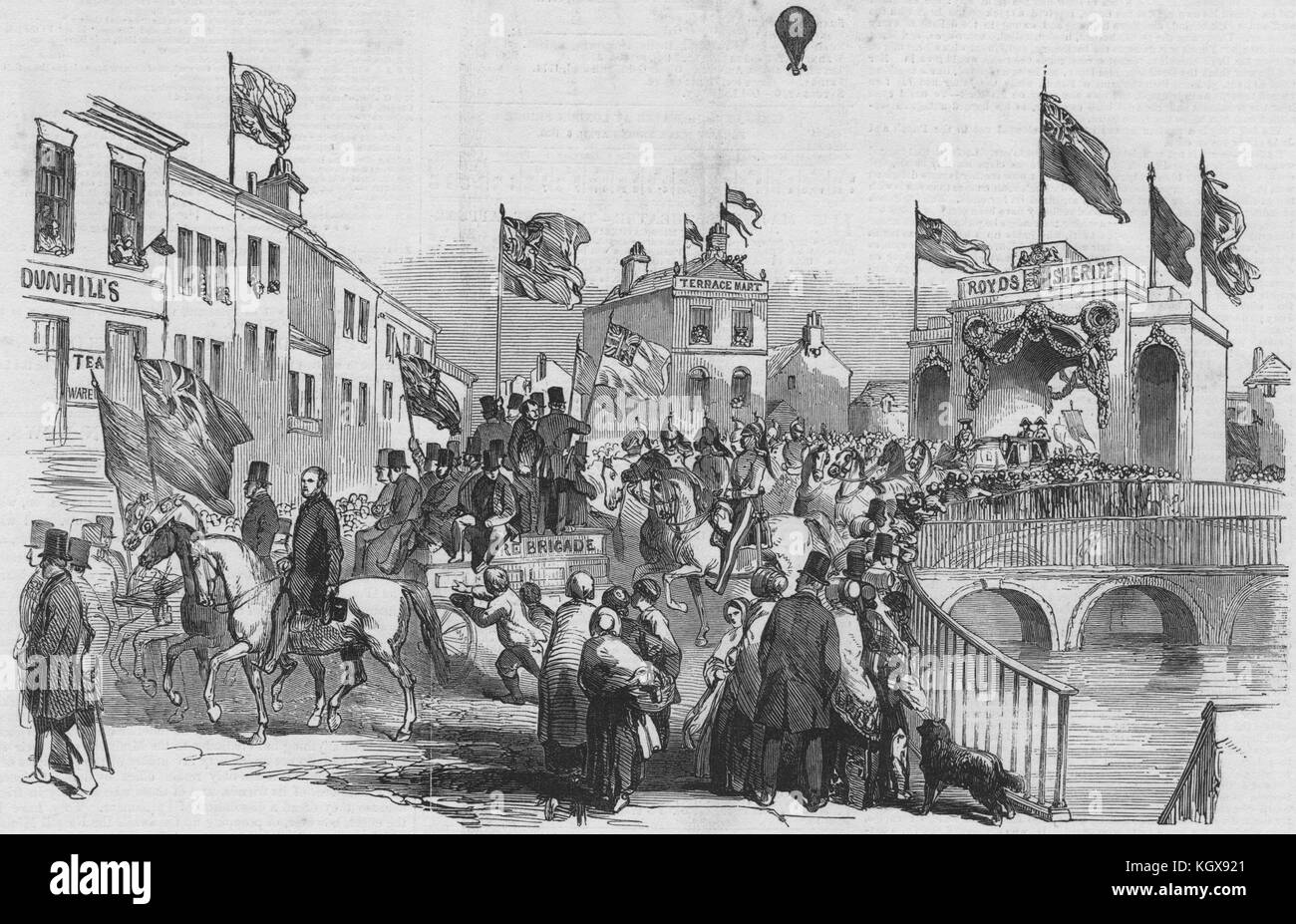 Processione della High Sheriff di Lancashire a Rochdale 1850. Il Illustrated London News Foto Stock