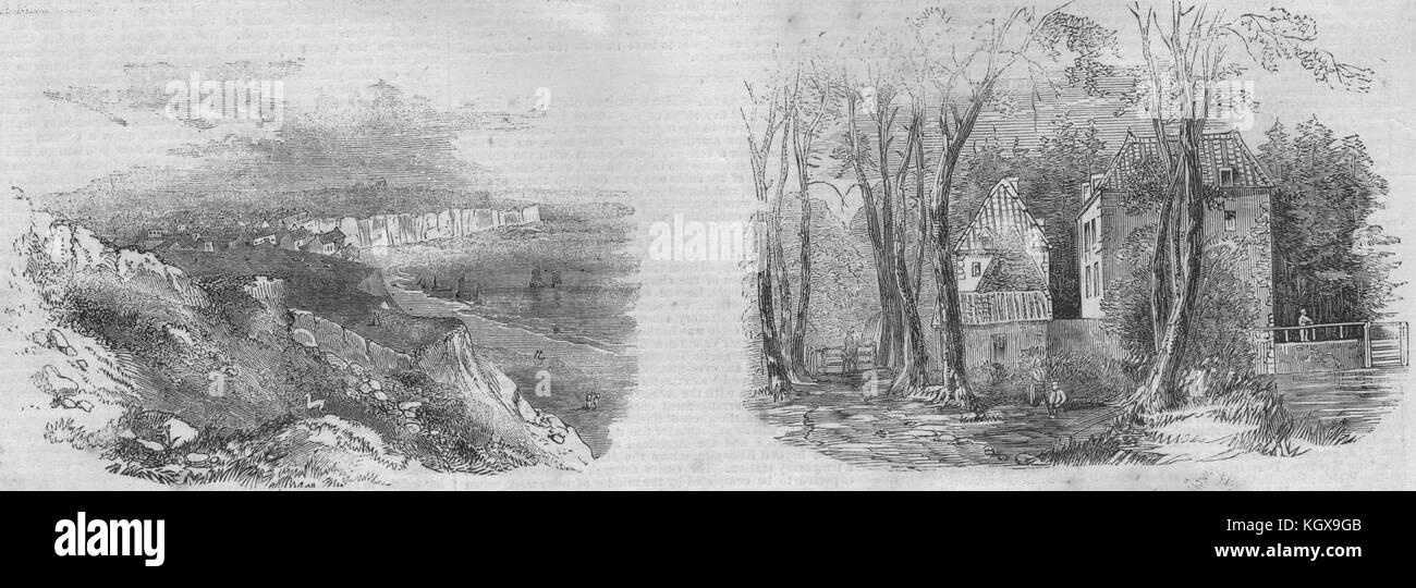 Boulogne. Portel village; fattoria per la Vallee de Nacre. Pas-de-Calais 1857. Il Illustrated London News Foto Stock