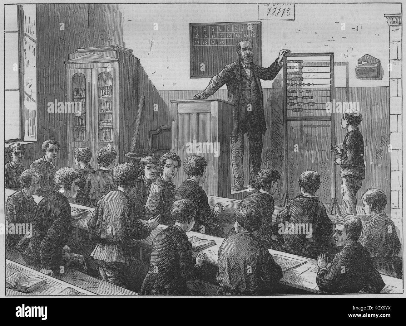 Una scuola maschile, Berlino 1875. Il Illustrated London News Foto Stock