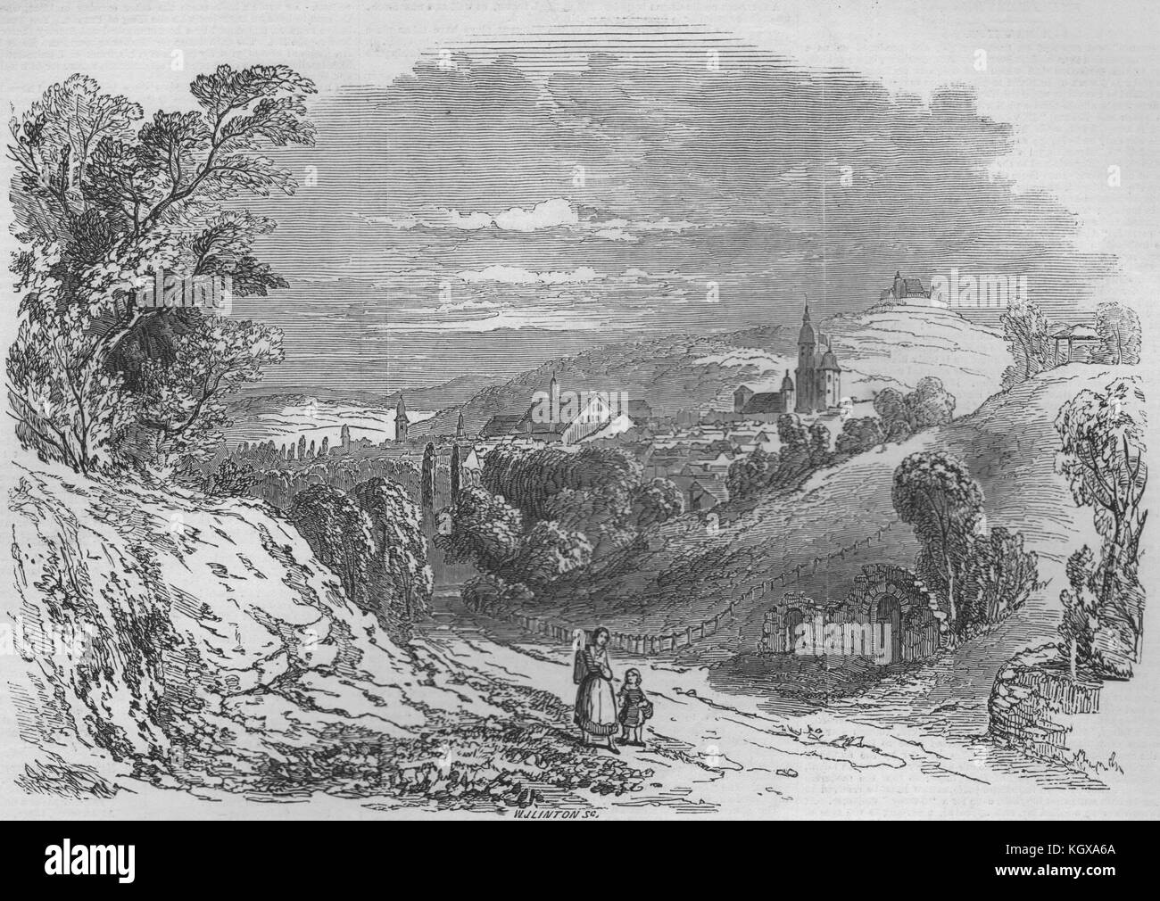 Coburg - da Sua Altezza Reale il Principe Albert disegno. Baviera 1845. Il Illustrated London News Foto Stock