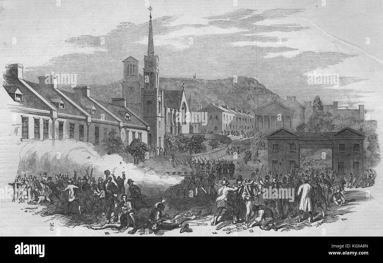 "Gavazzi riot' a Montreal. Quebec 1853. Il Illustrated London News Foto Stock