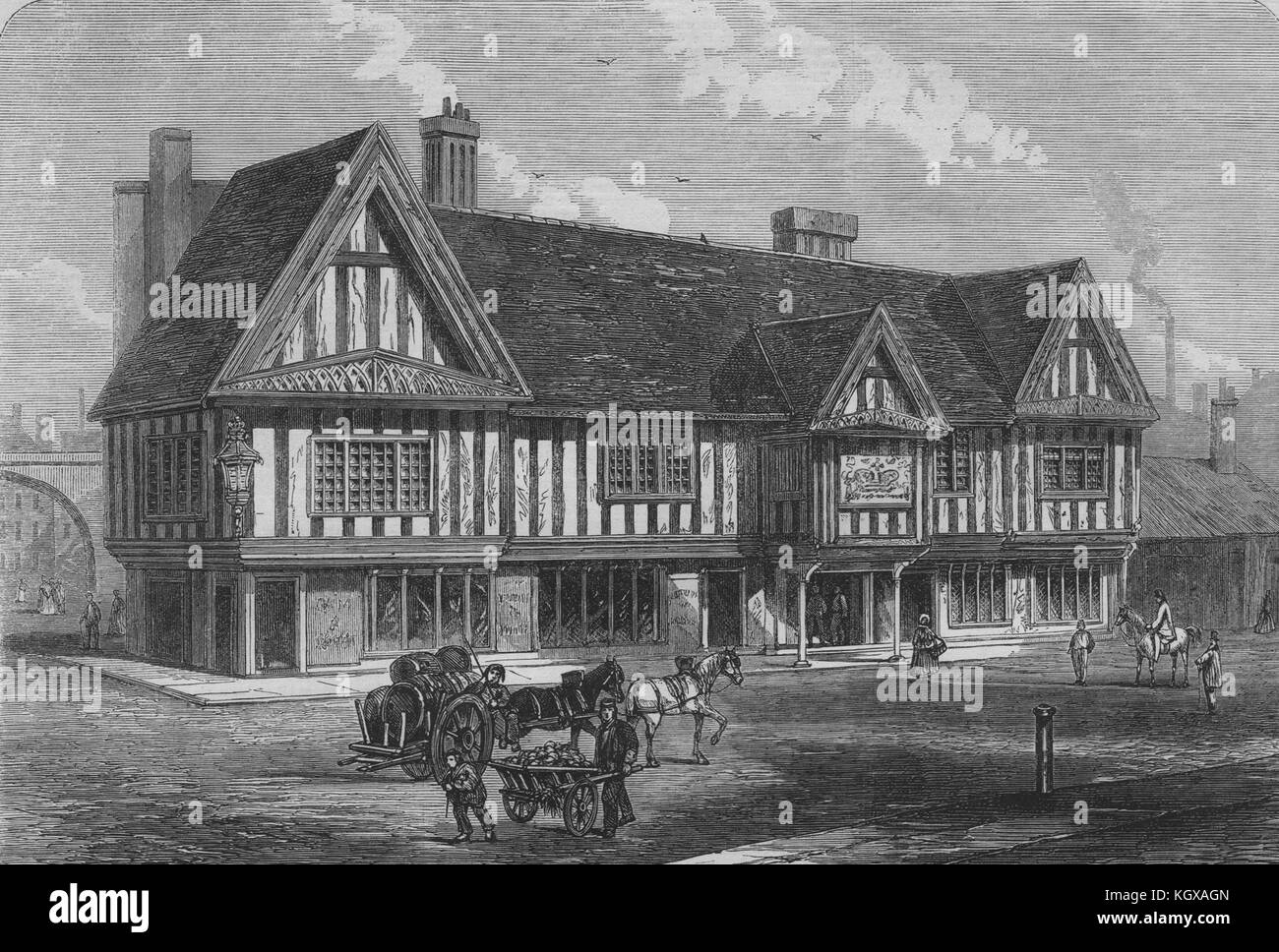 La vecchia casa di corona, Birmingham 1865. Il Illustrated London News Foto Stock