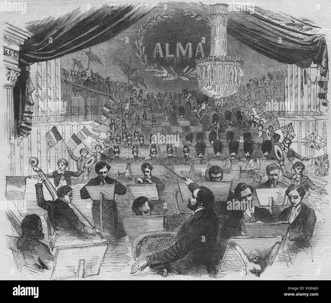 M. Jullien il concerto, presso la Royal Opera Lirica Italiana, Covent Garden 1855. Il Illustrated London News Foto Stock