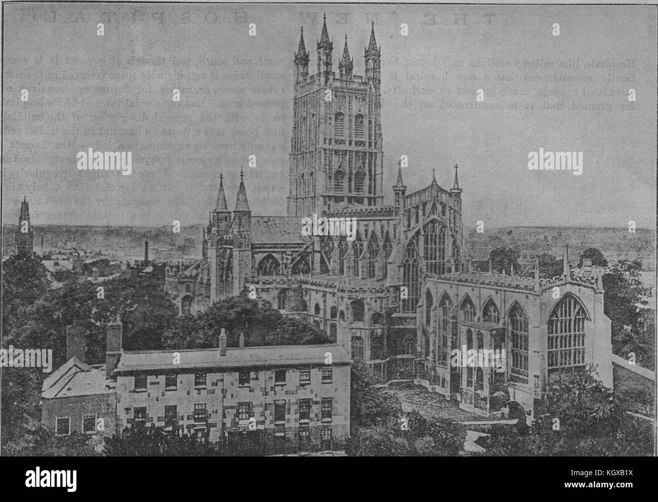 La cattedrale da sud-est. Gloucester 1892. Il Illustrated London News Foto Stock