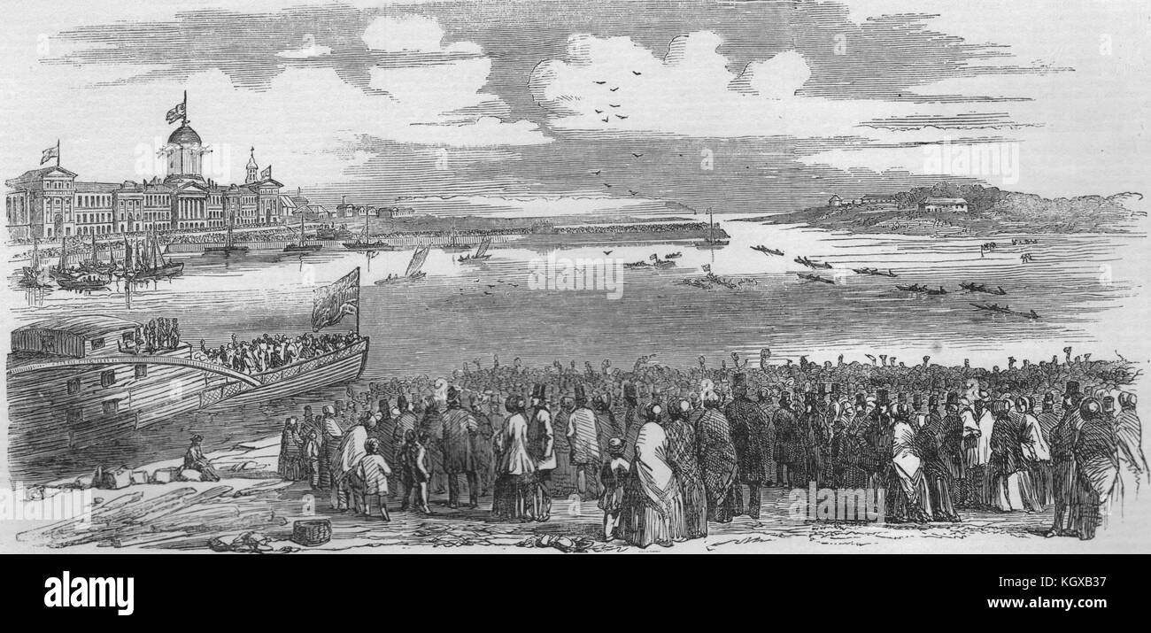 La regata, a Montreal. Quebec 1850. Il Illustrated London News Foto Stock
