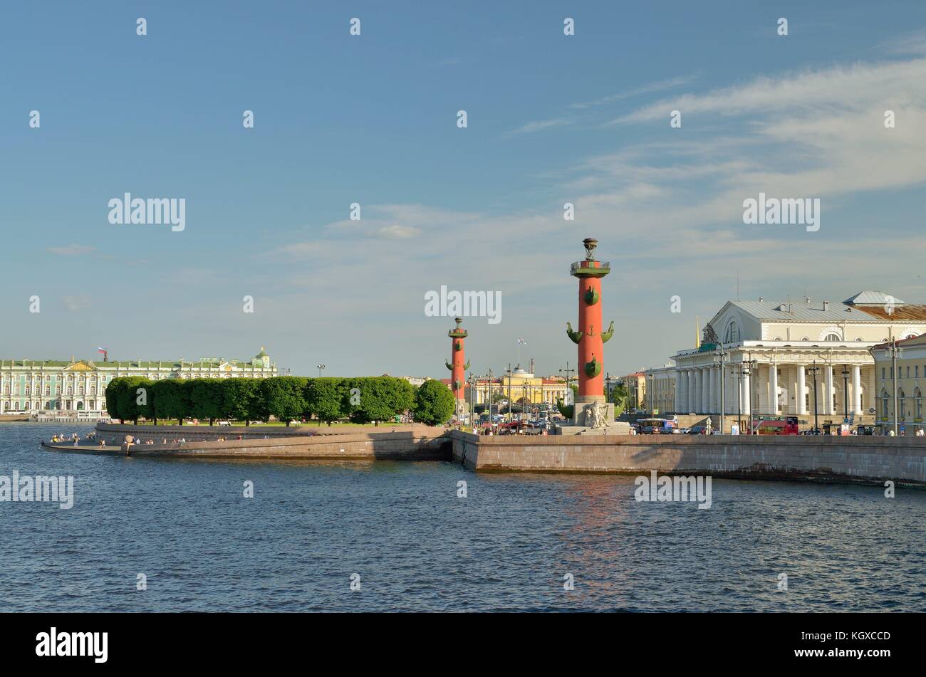 Russia.saint-petersburg.lo skyline della citta'.Vista della freccia di vasilevsky island. Foto Stock