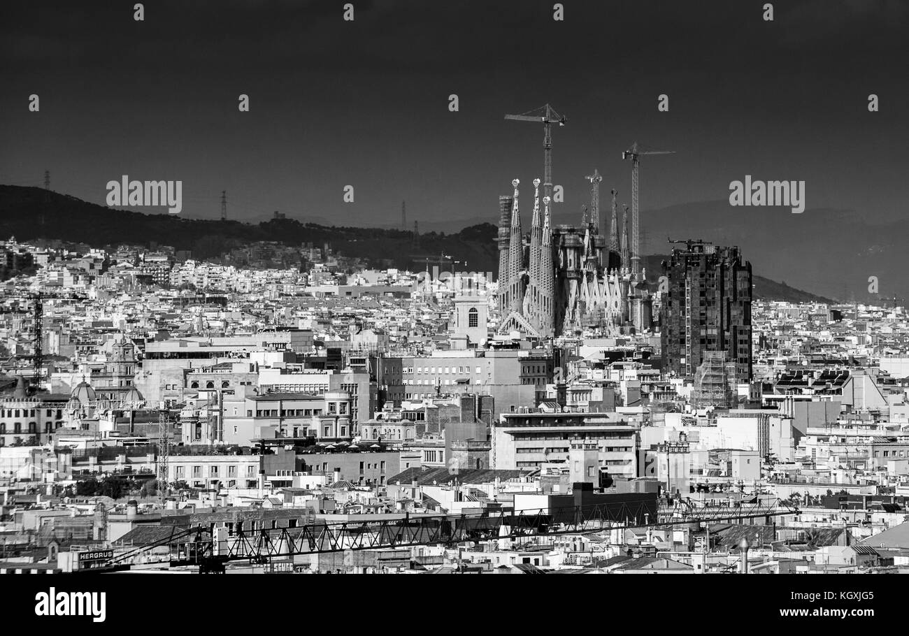 Il paesaggio urbanizzato di Barcellona,Spagna. Foto Stock