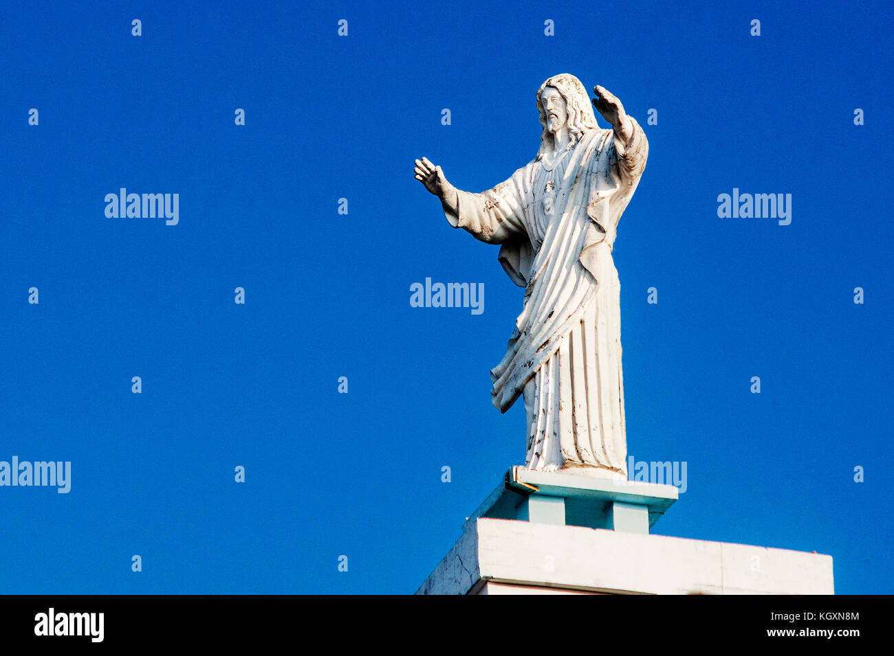 Gesù Cristo statua, Quilon, Kerala, India, Asia Foto Stock