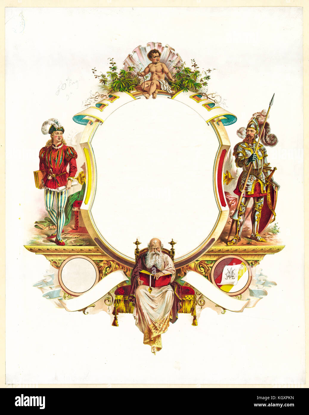 Tema medievale decorato telaio. Da autore non identificato, publ. nel 1878 Foto Stock