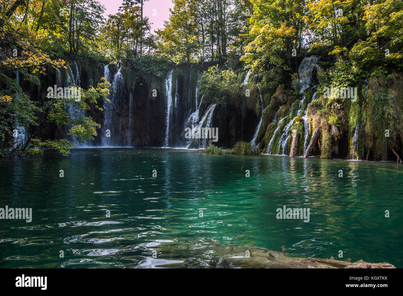 Il lago di laghi di Plitvice in Croazia Foto Stock
