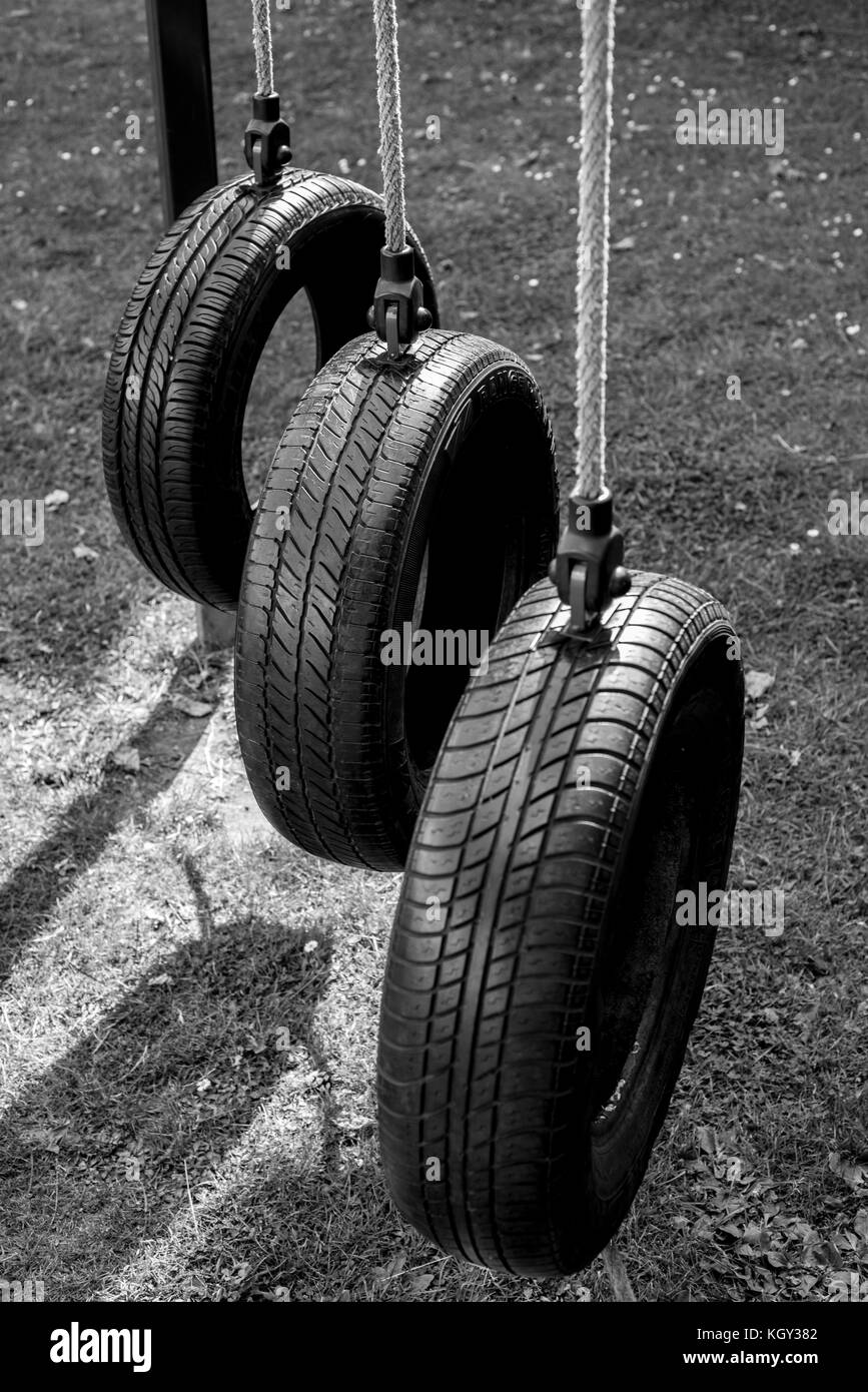 Fotografia urbani intorno i treni presi in un Museo Ferroviario Foto Stock