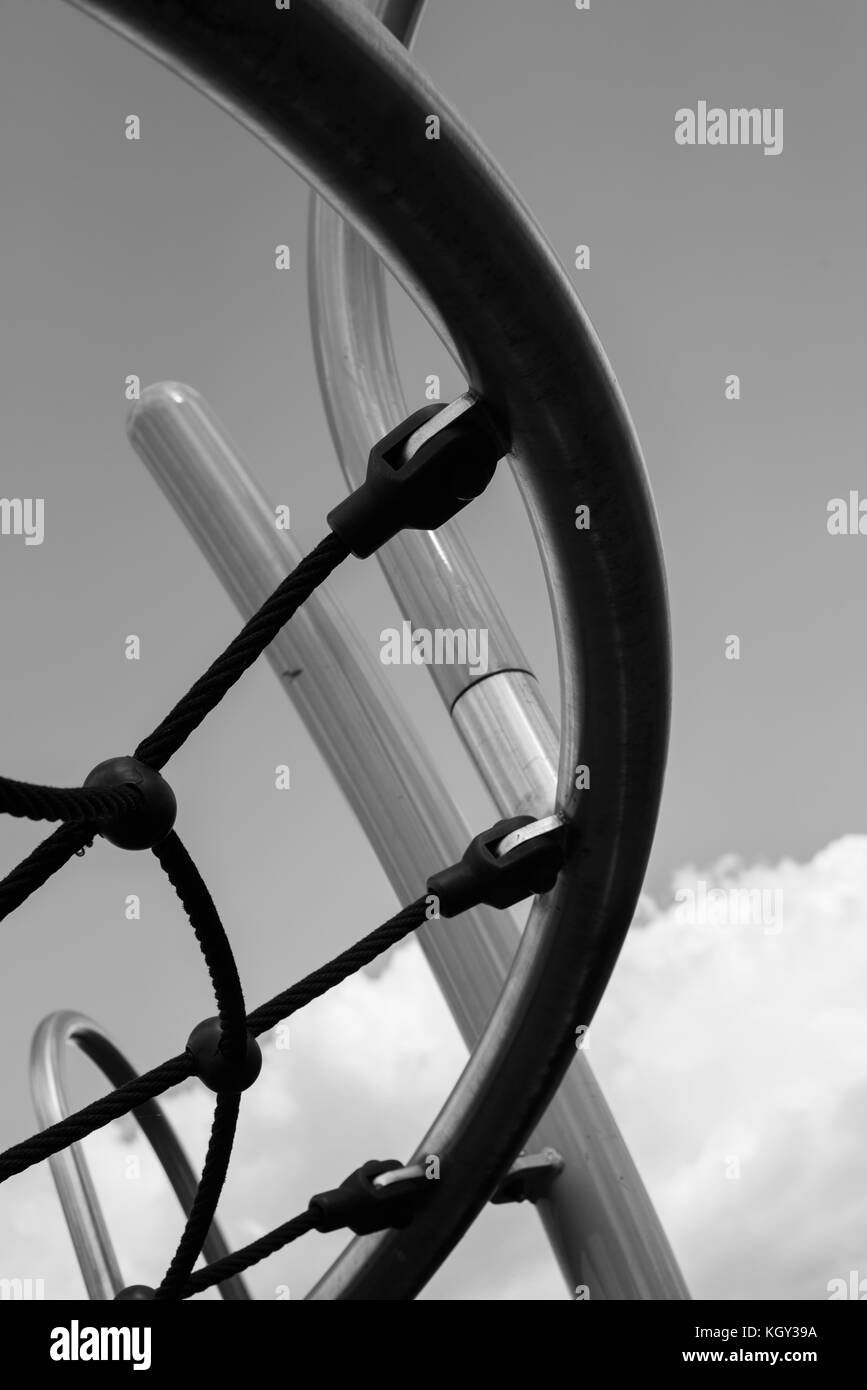 Fotografia urbani intorno i treni presi in un Museo Ferroviario Foto Stock