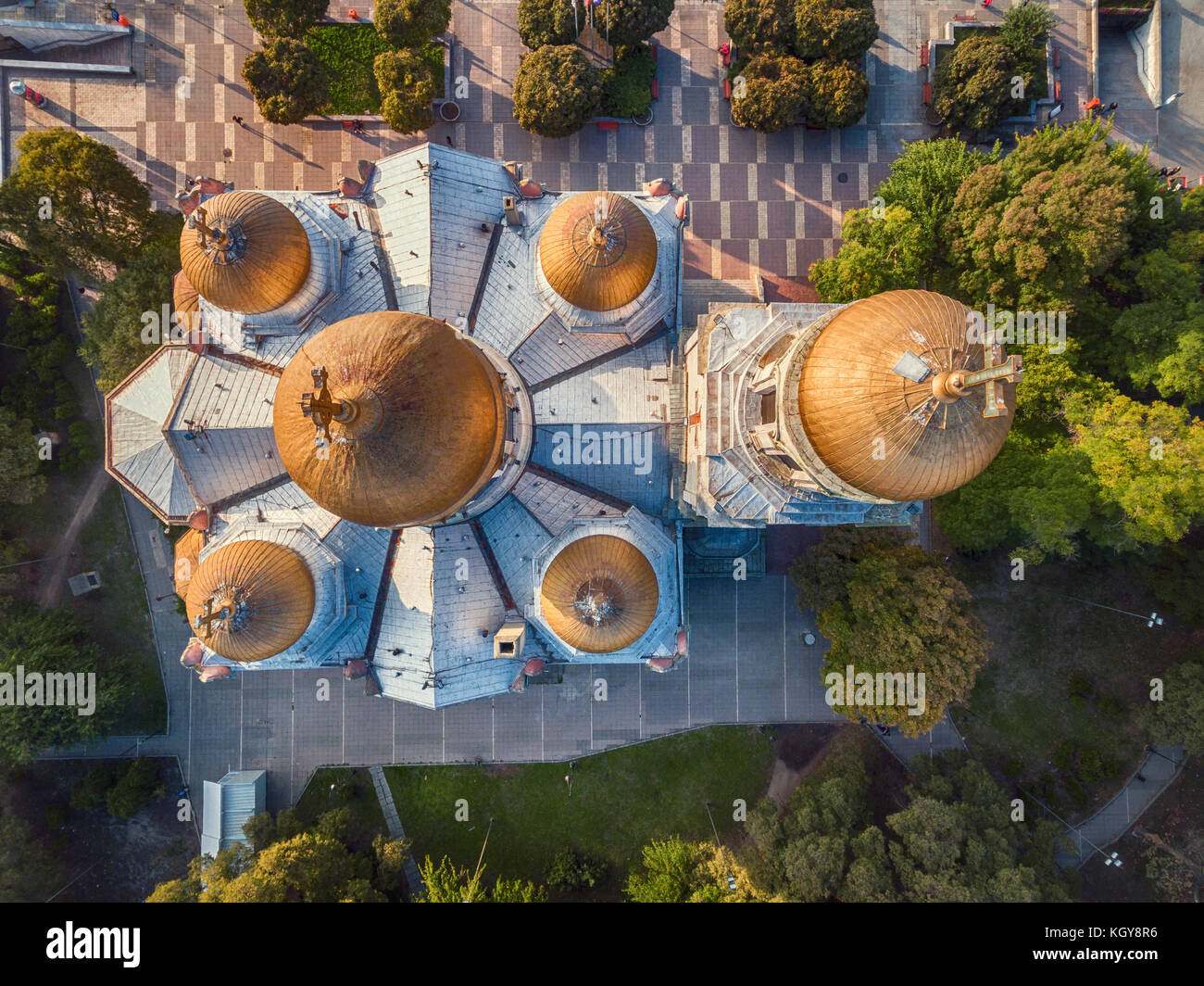 Vista aerea della Cattedrale dell Assunzione a Varna Foto Stock