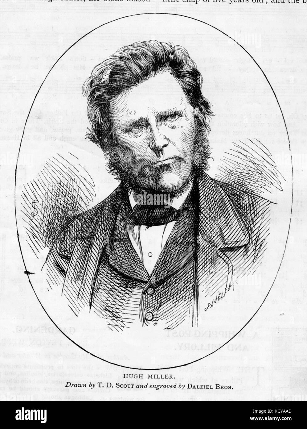 Un ritratto 1909 Hugh Miller Scottish scalpellino, attivista politico del geologo e scrittore di manifestazioni folcloristiche e Cristiana Evangelica. Foto Stock