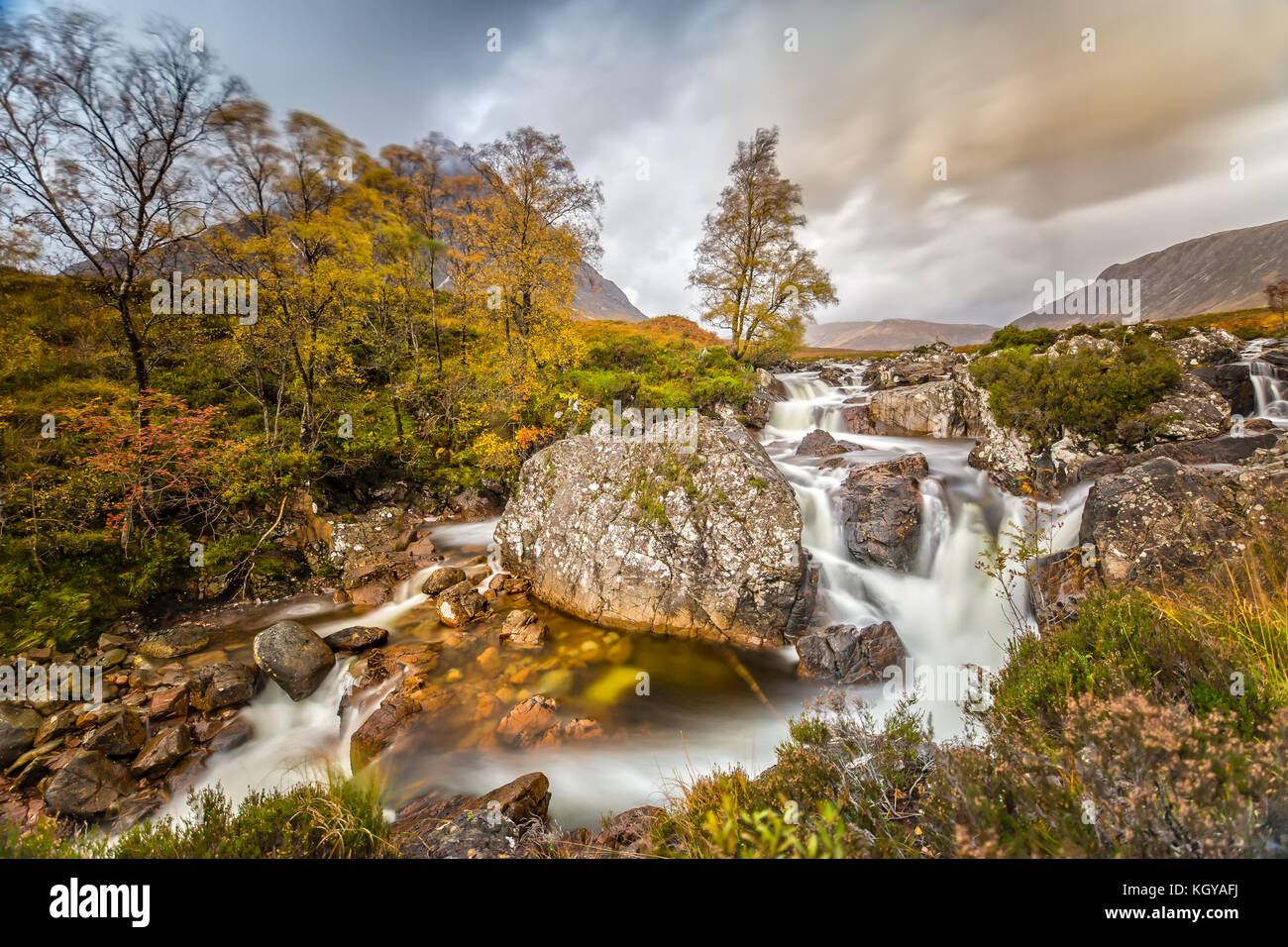 Buachaille etive mor come una lunga esposizione Foto Stock