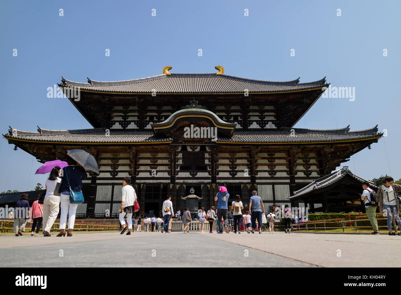 Nara, Giappone - 29 maggio 2017: Sala del grande Buddha parte del tempio buddista Todai-ji Foto Stock