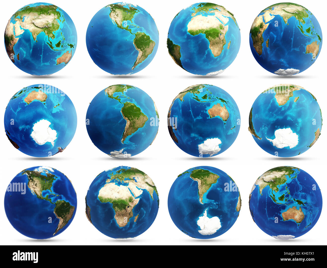 Il pianeta terra set. elementi di questa immagine fornita dalla NASA il rendering 3D Foto Stock