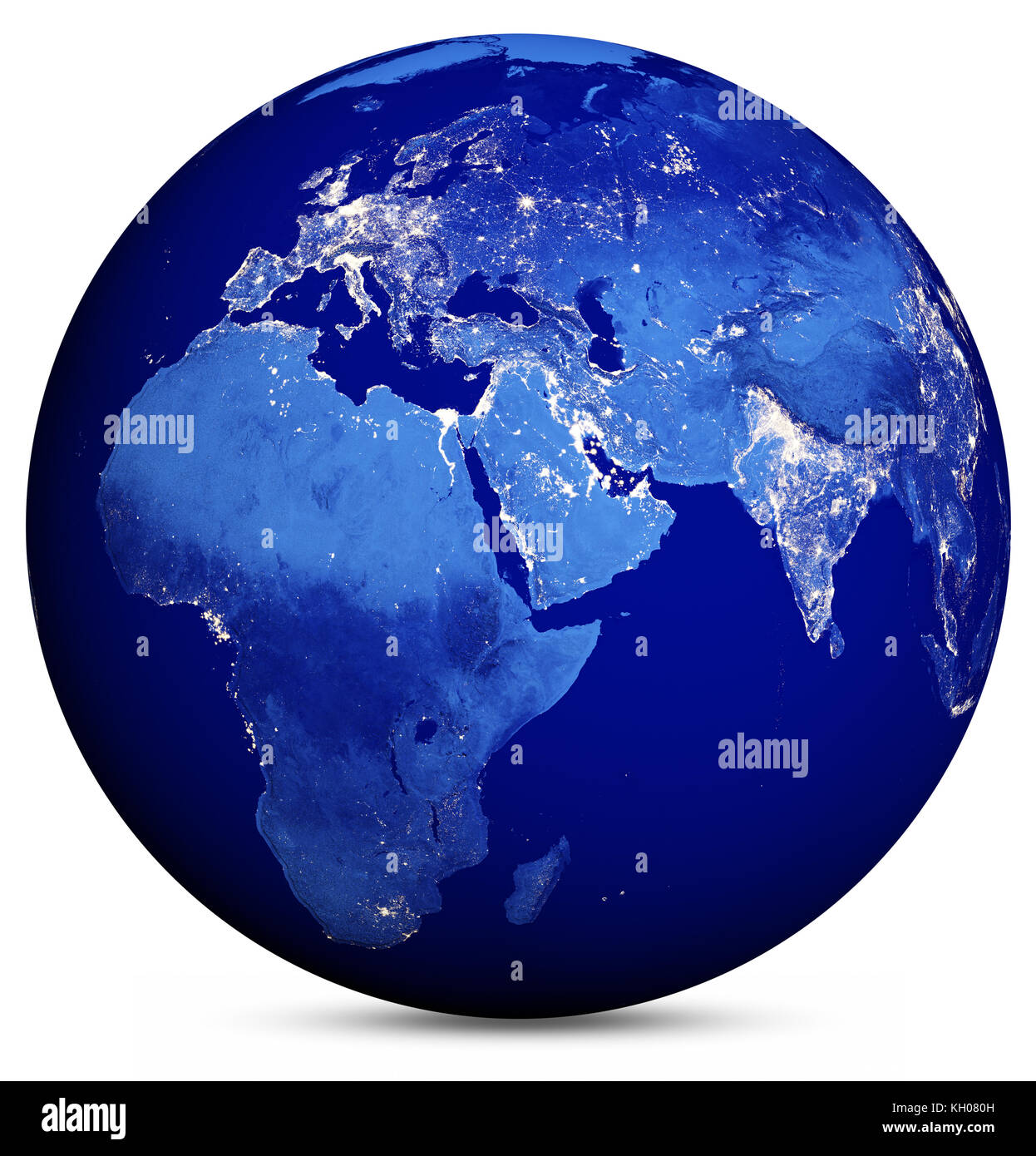 Messa a terra isolata bianca. elementi di questa immagine fornita dalla NASA il rendering 3D Foto Stock