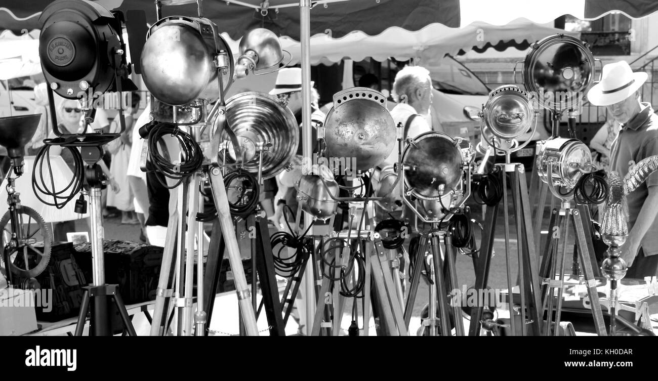Luci, camera, azione Foto Stock
