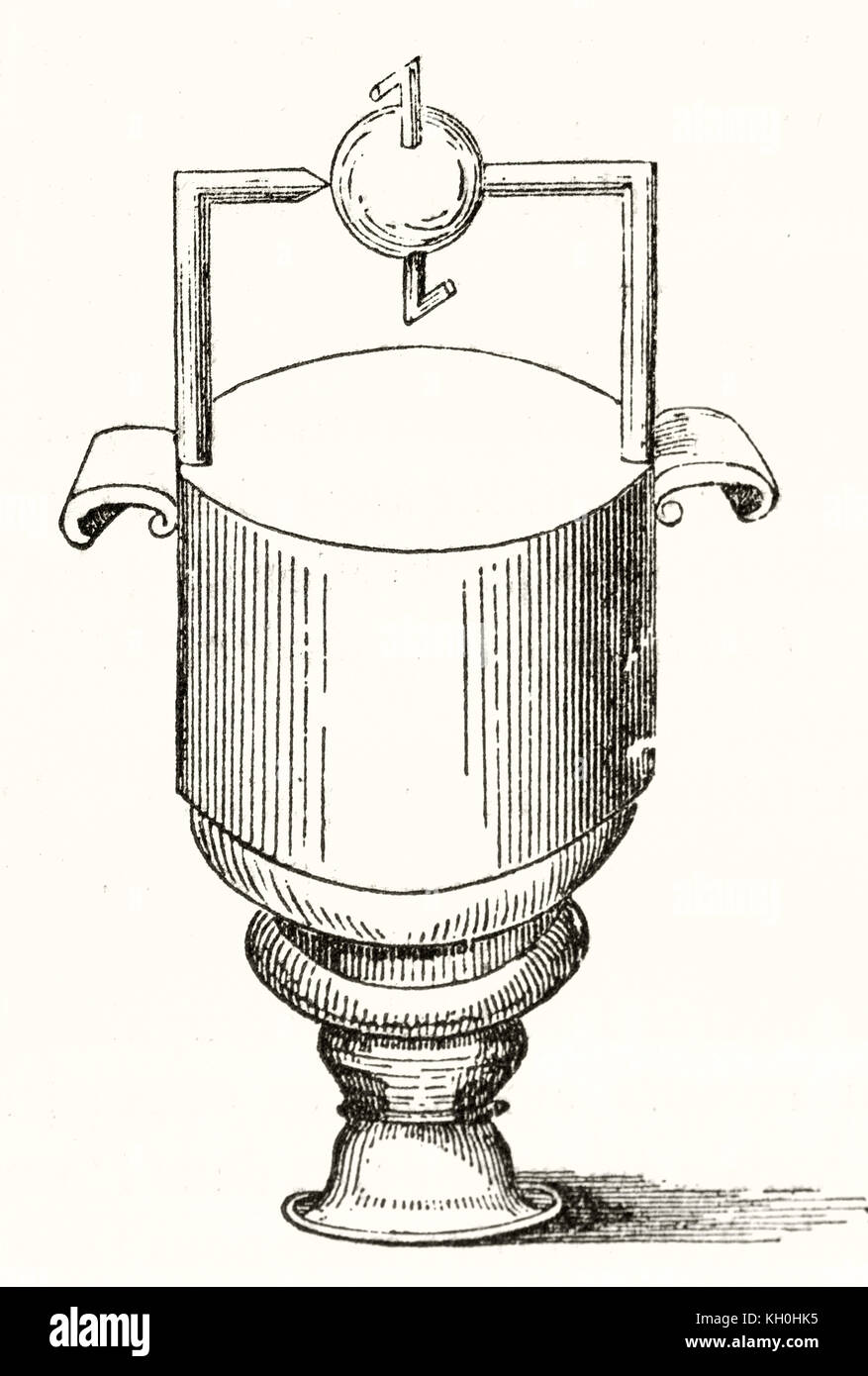 Vecchia illustrazione della sfera girevole steam alimentato. Da autore non identificato, publ. su Magasin pittoresco, Parigi, 1847 Foto Stock