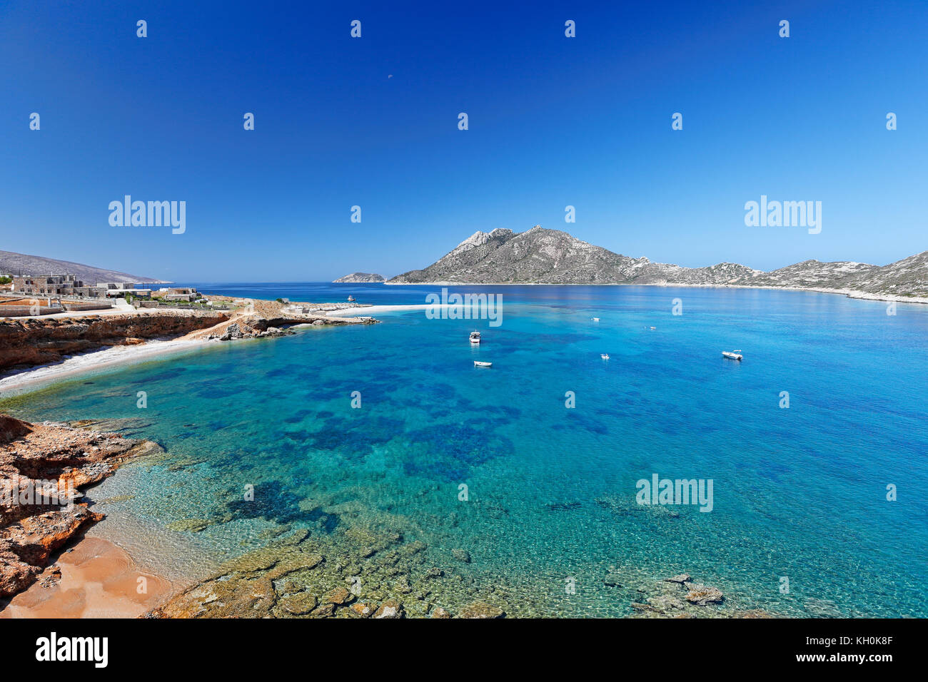 Agios Pavlos spiaggia di Isola di Amorgos in cicladi grecia Foto Stock
