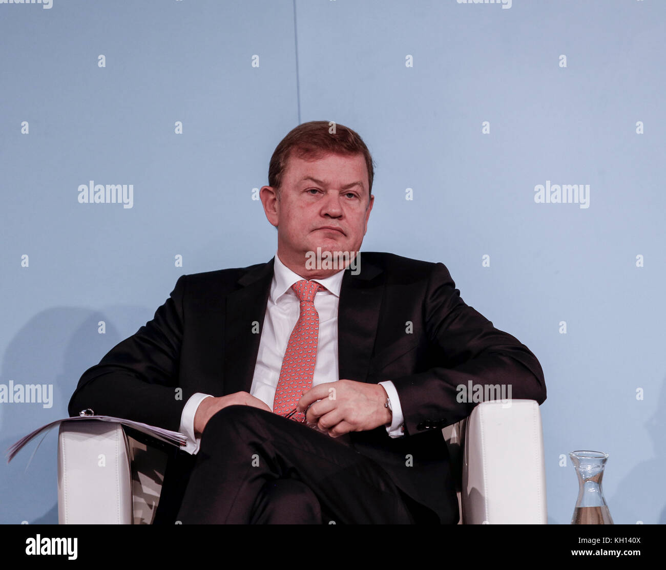 Bonn, Germania. Xiii Nov, 2017. Fondatore di Solar Impulse iniziativa, Bertrand Piccard al COP23 Figi conferenza di Bonn, in Germania il 12 novembre 2017. COP23 è organizzato dalla convenzione quadro delle Nazioni Unite per i cambiamenti climatici. Isole Figi detiene presidenza nel corso di questa riunione a Bonn. Credito: Dominika Zarzycka/Alamy Live News Foto Stock