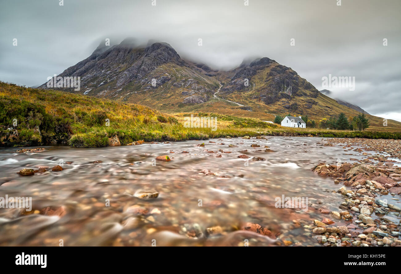 Lonely house di glencoe nelle Highlands della Scozia Foto Stock