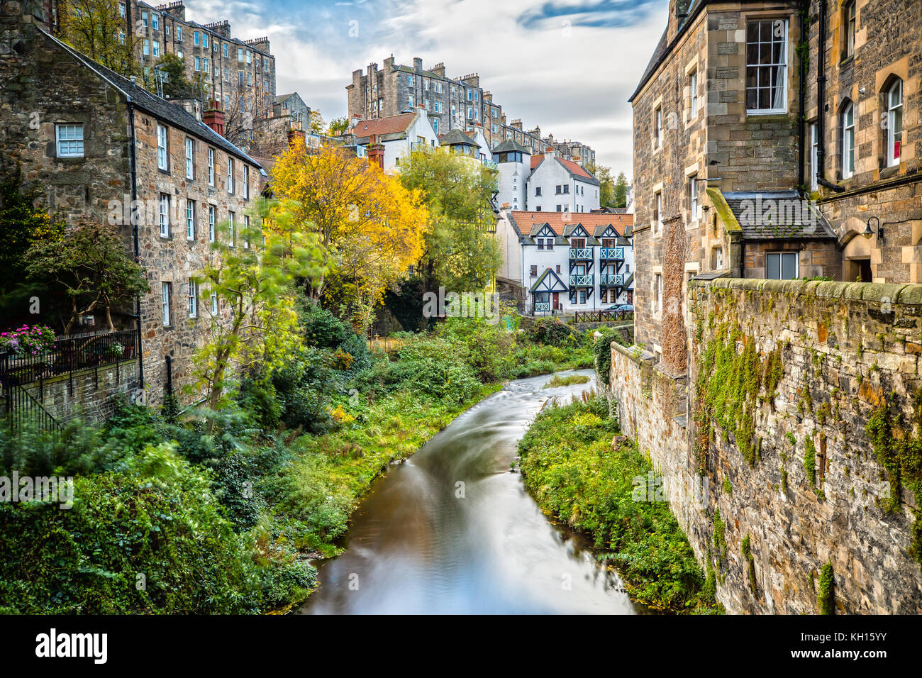 Impressione di Dean Village in Edinburgh Foto Stock