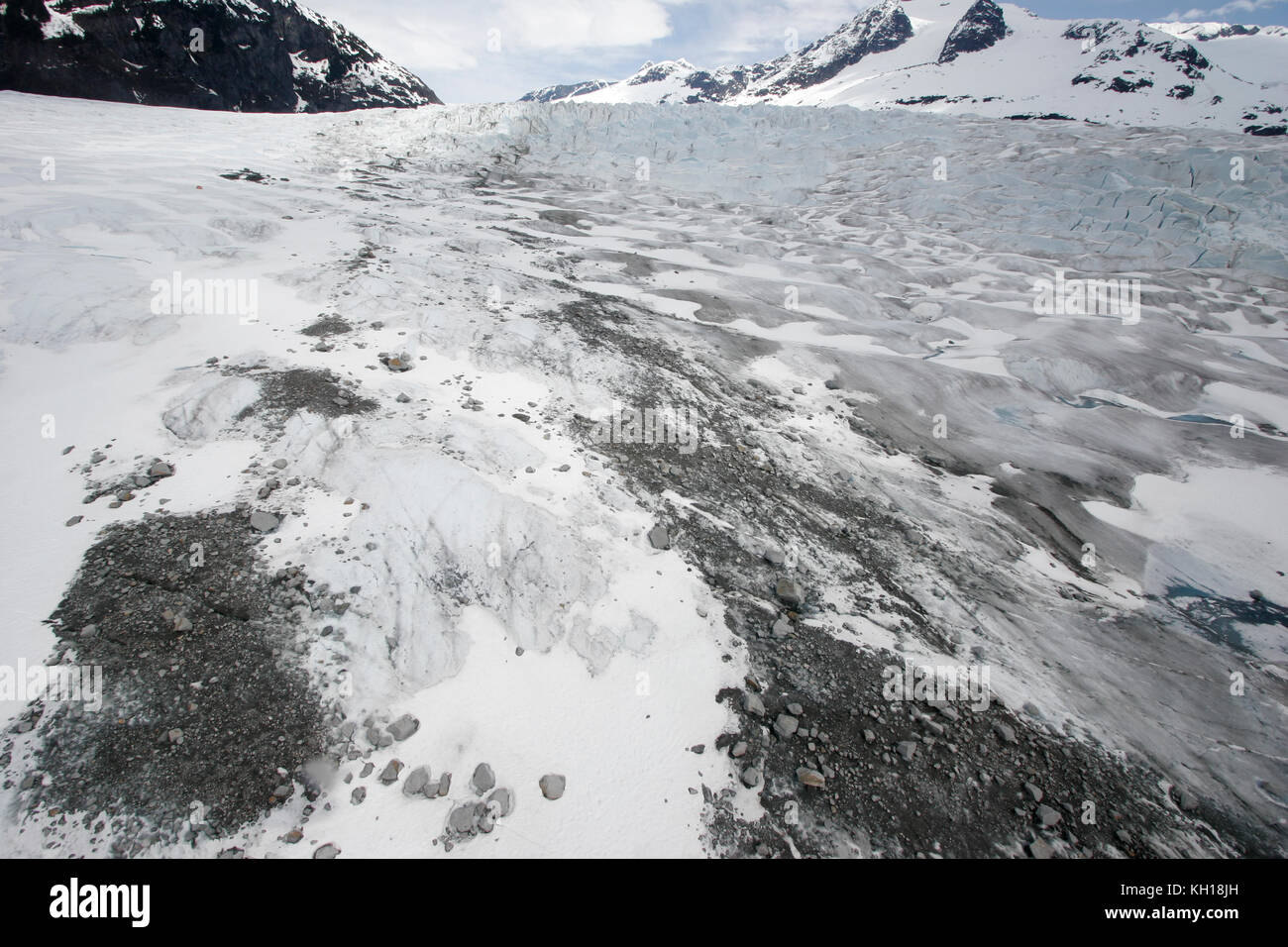 Morena mediale, Mendenhall Glacier, Alaska Foto Stock