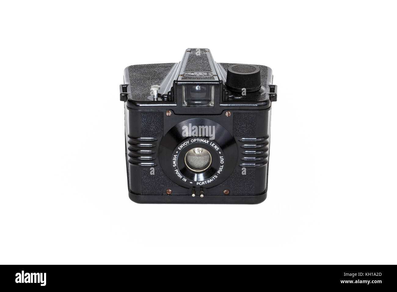 Ilford Envoy 120/620 pellicola in rotolo telecamera box, bachelite, c1953, Optimax lente, isolata contro uno sfondo bianco Foto Stock