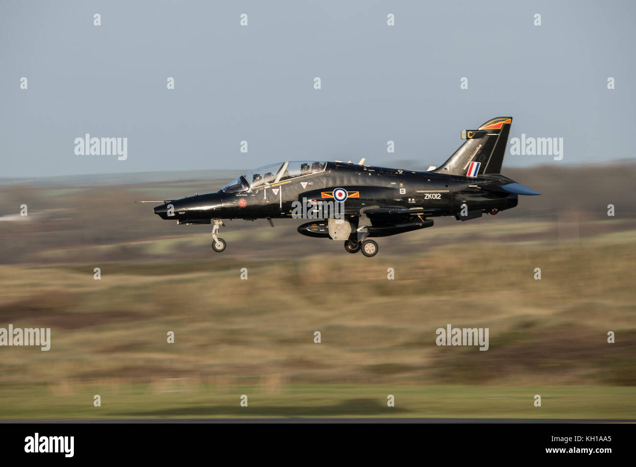 Royal Air Force bae hawk t2 aeromobili a raf valley in Galles. Foto Stock