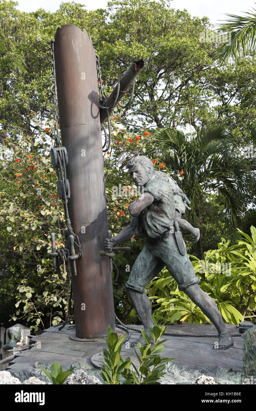 Wreckers raffigurato in Key West Historic Memorial Sculpture Garden, Key West, Florida Foto Stock