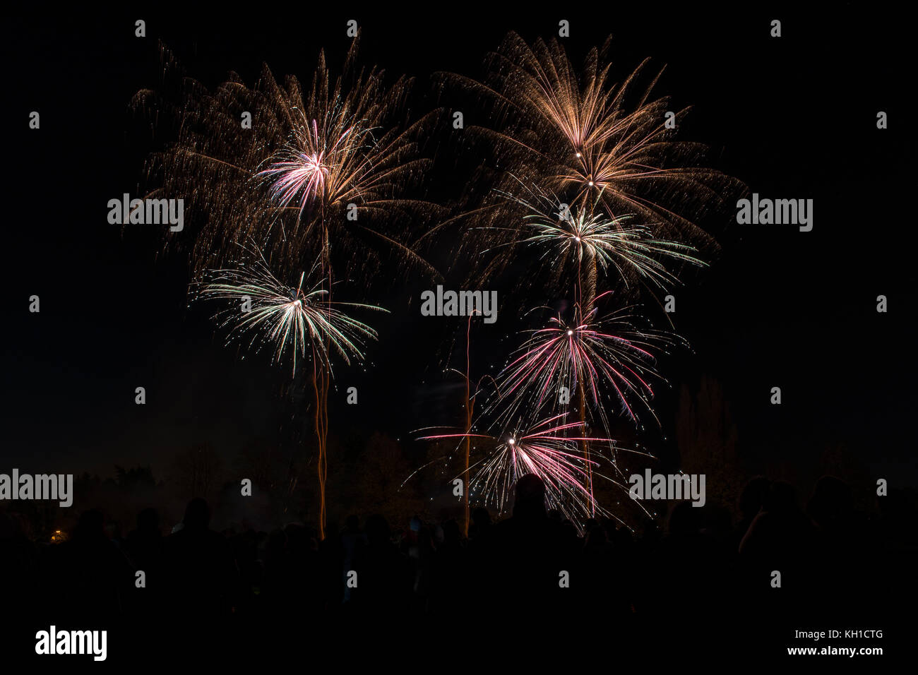 Fuochi d'artificio, Milton Keynes, Regno Unito Foto Stock