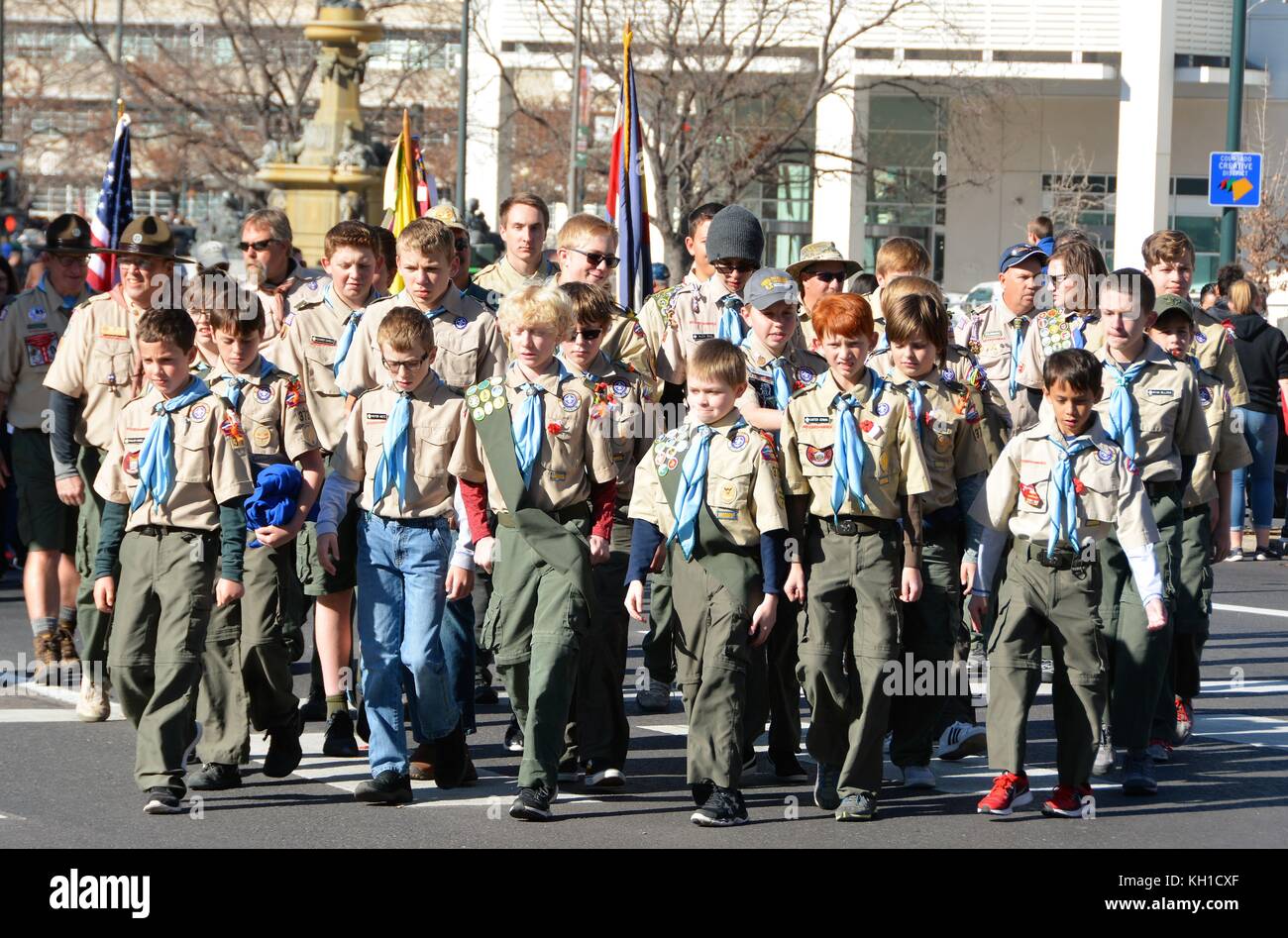 Il veterano della parata del giorno a Denver il Nov 11 2017. Foto Stock