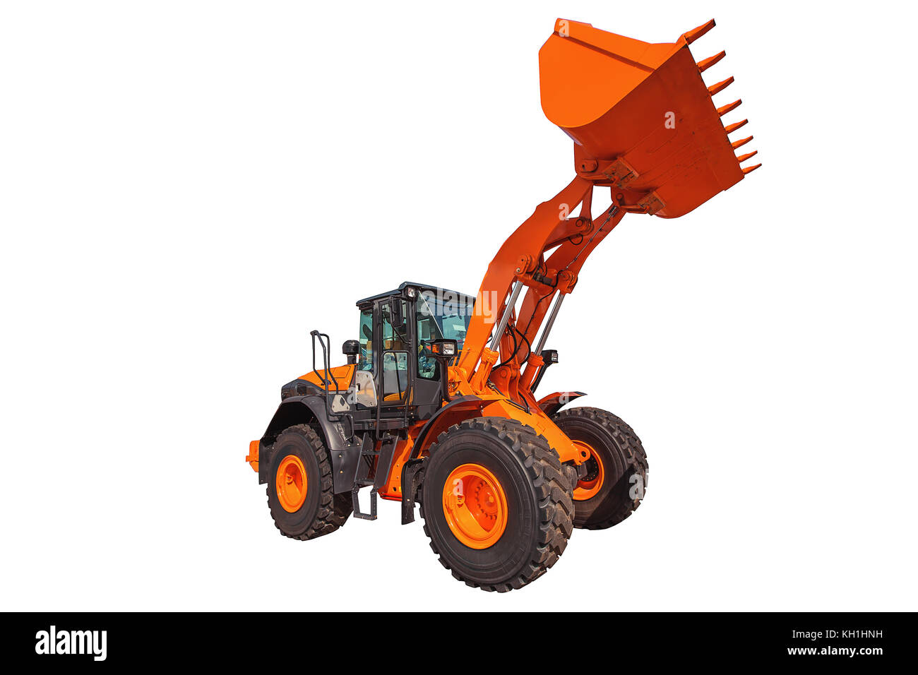 Escavatore caricatore apparecchiature per macchinari per costruzioni isolate su sfondo bianco Foto Stock